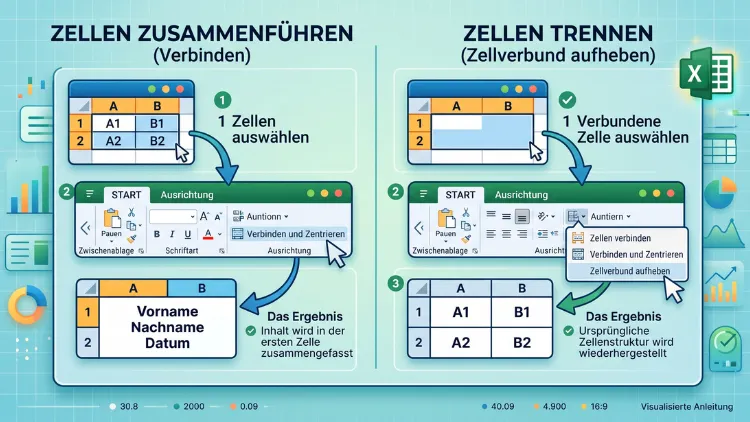 Excel: Zellen zusammenführen und trennen – so geht’s