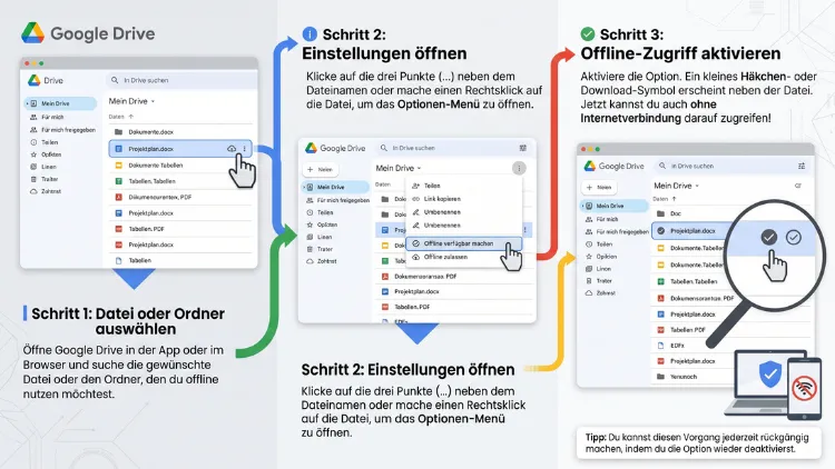 Google Drive: Dateien offline verfügbar machen – Anleitung