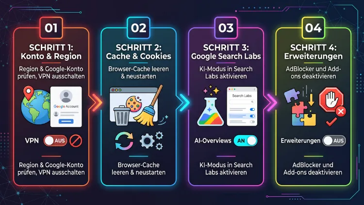 Google KI-Modus funktioniert nicht – Ursachen & Lösungen