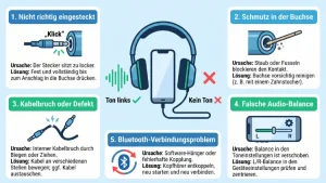 Kopfhörer-Ton nur links – Ursachen & Lösungen