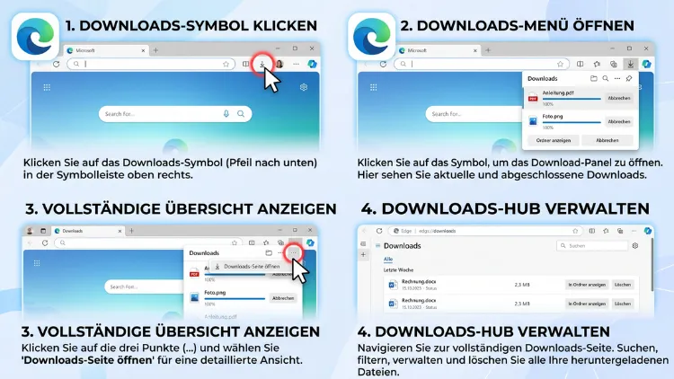 Microsoft Edge: Downloads anzeigen – so geht’s