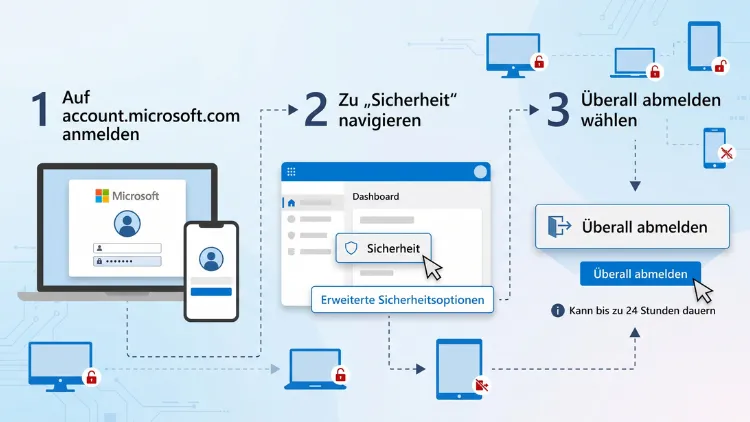Microsoft-Konto: Überall abmelden – so geht’s
