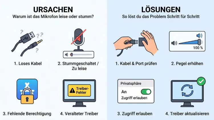 Mikrofon zu leise oder funktioniert nicht – Ursachen & Lösungen