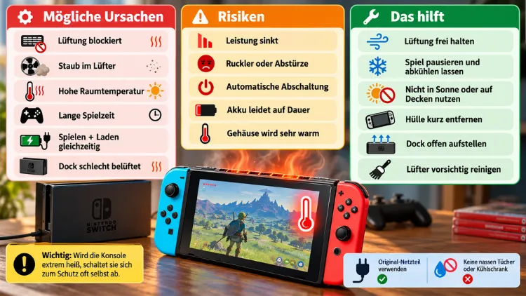Nintendo Switch wird zu heiß – Ursachen, Risiken und Lösungen