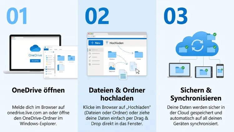 OneDrive: Dateien und Ordner hochladen und speichern – so geht’s