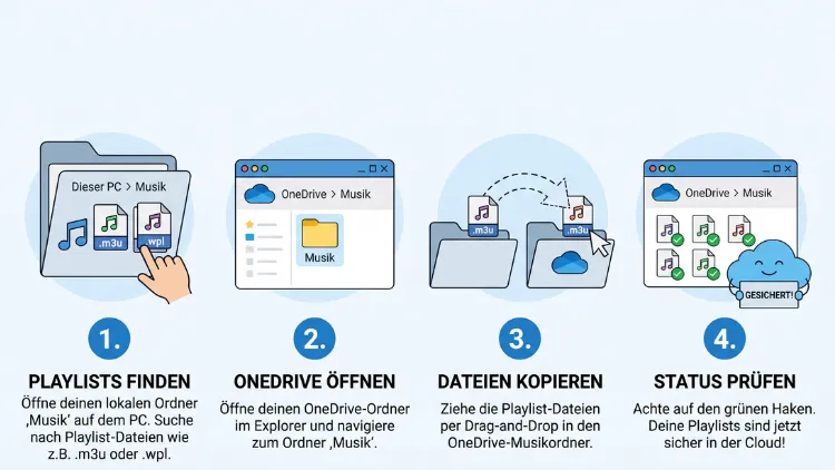 OneDrive: Playlist-Dateien im Ordner „Musik“ sichern – so geht’s
