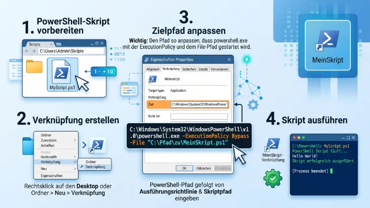 PowerShell: Skript über Verknüpfung ausführen – so geht’s