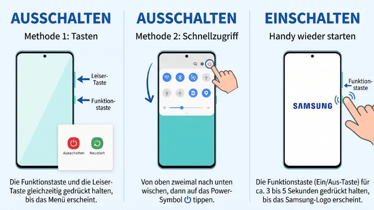 Samsung-Handy ausschalten, einschalten: So geht es