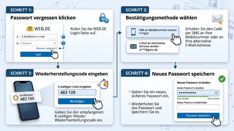 WEB.DE: Wiederherstellung des Passworts – so geht’s