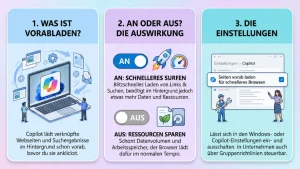 Windows 11: Copilot-Vorabladen für schnelleres Surfen an/aus