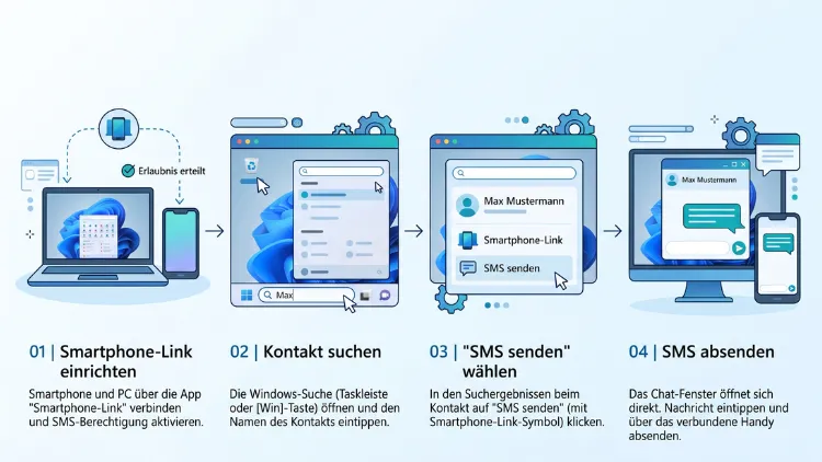 Windows 11: SMS aus der Suche mit Phone Link senden – so geht’s
