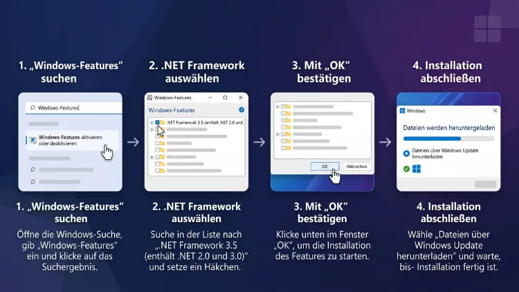 Windows 11/10: .NET Framework 3.5 installieren – so geht’s