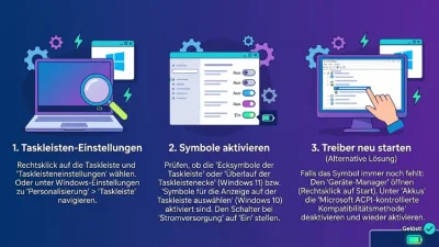 Windows 11/10: Akku-Symbol fehlt in der Taskleiste – Lösung