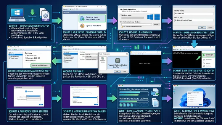 Windows 11/10: Als VM in VMware Player installieren – so geht’s