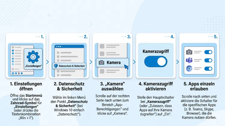 Windows 11/10: Apps Zugriff auf die Kamera erlauben – so geht’s