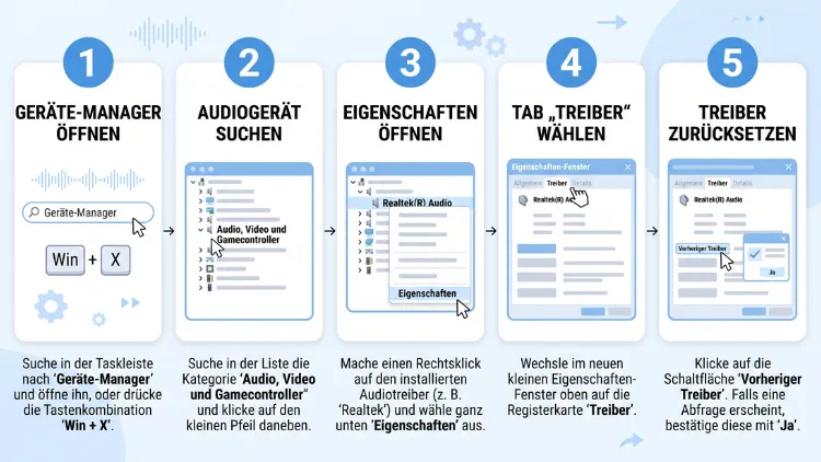 Windows 11/10: Audiotreiber zurücksetzen – so geht’s