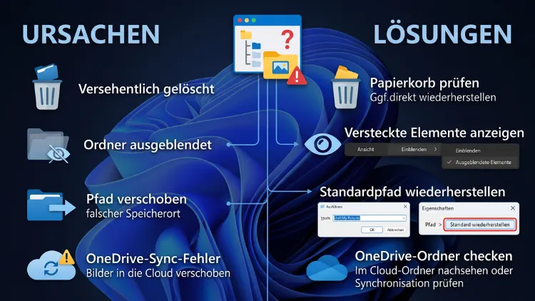 Windows 11/10: Bilder-Ordner fehlt – Ursachen & Lösungen