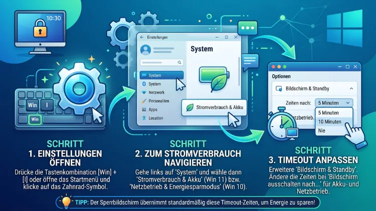 Windows 11/10: Bildschirm-Timeout für Sperrbildschirm ändern