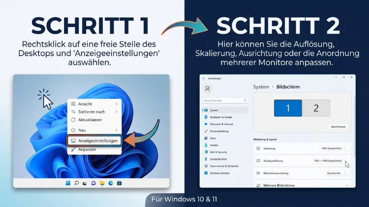 Windows 11/10: Bildschirmanzeige öffnen & ändern – so geht’s