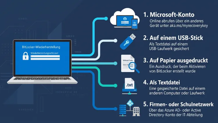 Windows 11/10: BitLocker Wiederherstellungsschlüssel finden