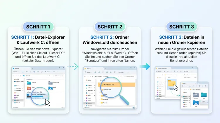 Windows 11/10: Dateien aus Windows.old nach Upgrade abrufen