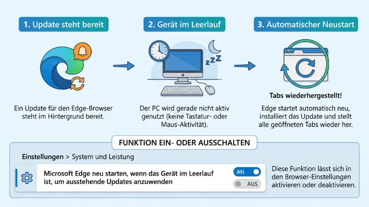 Windows 11/10: Edge-Auto-Neustart für Updates im Leerlauf ein/aus