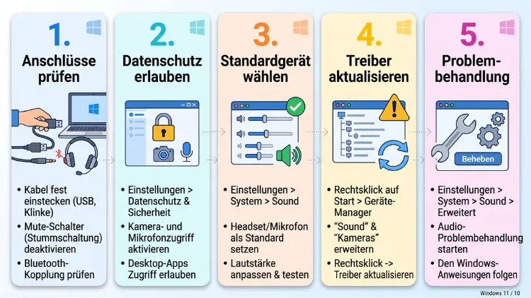 Windows 11/10: Headset, Kamera, Mikrofon nicht erkannt – Lösungen