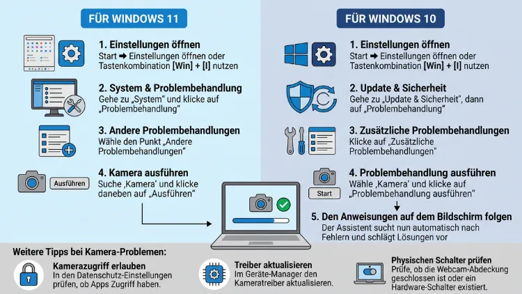 Windows 11/10: Kamera-Problembehandlung ausführen – so geht’s