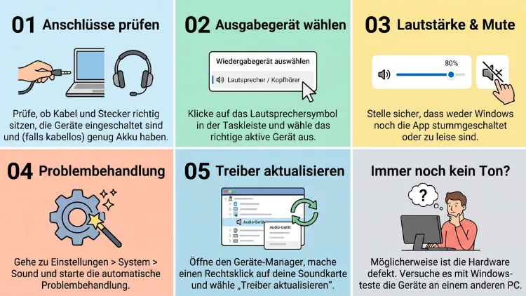Windows 11/10: Kein Ton über Lautsprecher/Kopfhörer – Lösungen