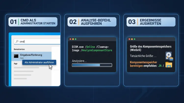 Windows 11/10: Komponentenspeicher (WinSxS) analysieren – so geht’s