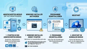 Windows 11/10: Programme im abgesicherten Modus (de)installieren