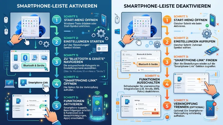 Windows 11/10: Smartphone-Leiste im Startmenü (de)aktivieren