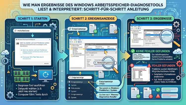 Windows 11/10: Speicherdiagnose-Ergebnisse lesen – so geht’s