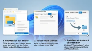Windows 11/10: Speicherort des Bilder-Ordners ändern – so geht’s