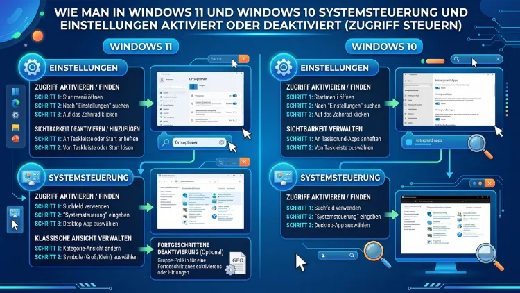 Windows 11/10: Systemsteuerung & Einstellungen (de)aktivieren