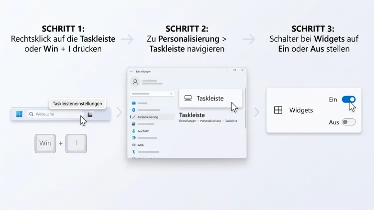 Windows 11/10: Taskleisten-Widgets einblenden, ausblenden