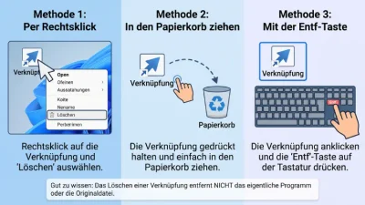 Windows 11/10: Verknüpfungen vom Desktop entfernen – so geht’s