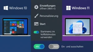 Windows 11/10: Vollbild-Startmenü ein-/ausschalten – so geht’s