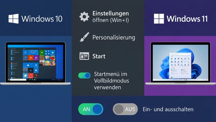 Windows 11/10: Vollbild-Startmenü ein-/ausschalten – so geht’s