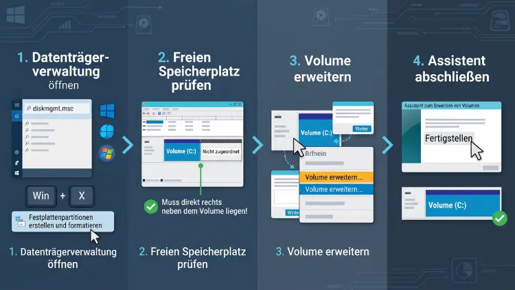 Windows 11/10: Volume oder Partition erweitern – so geht’s
