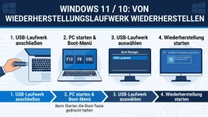 Windows 11/10: Von Wiederherstellungslaufwerk wiederherstellen
