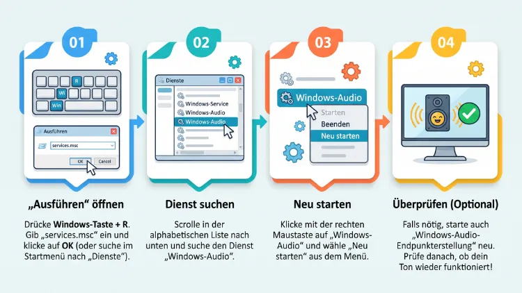 Windows 11/10: Windows-Audiodienste neu starten – so geht’s