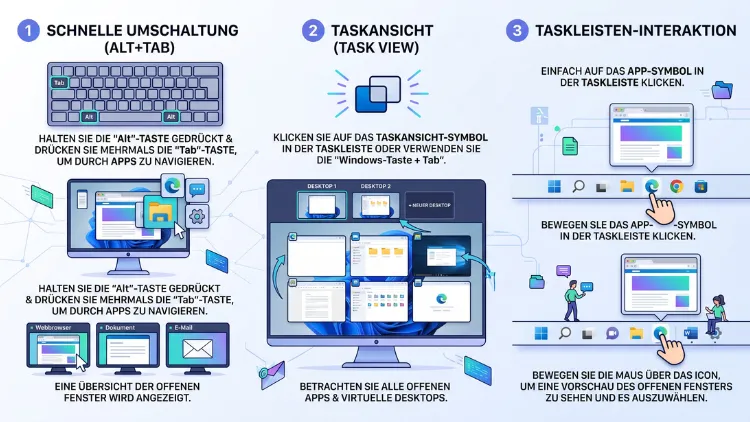 Windows 11/10: Zwischen Apps wechseln – so geht's