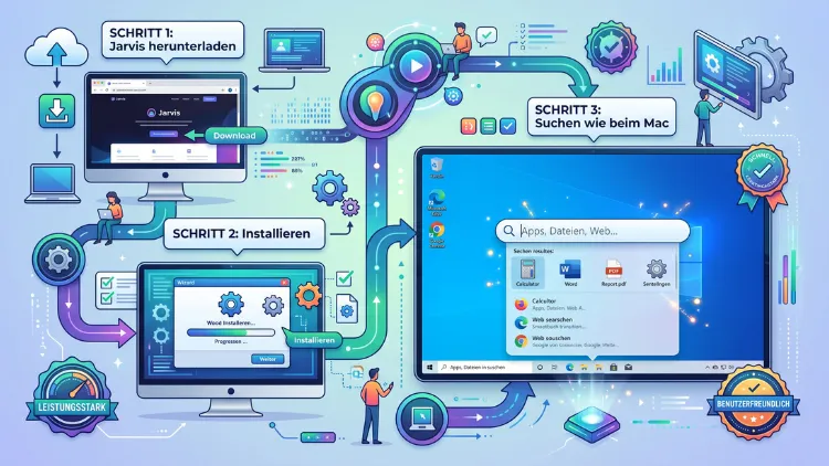 Windows 11/10: macOS-Spotlight-Suchleiste mit Jarvis – so geht’s
