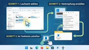 Windows: Laufwerk an Taskleiste anheften – so geht’s