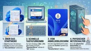 Windows-PC Herunterfahren: So geht’s