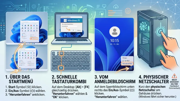 Windows-PC Herunterfahren: So geht’s